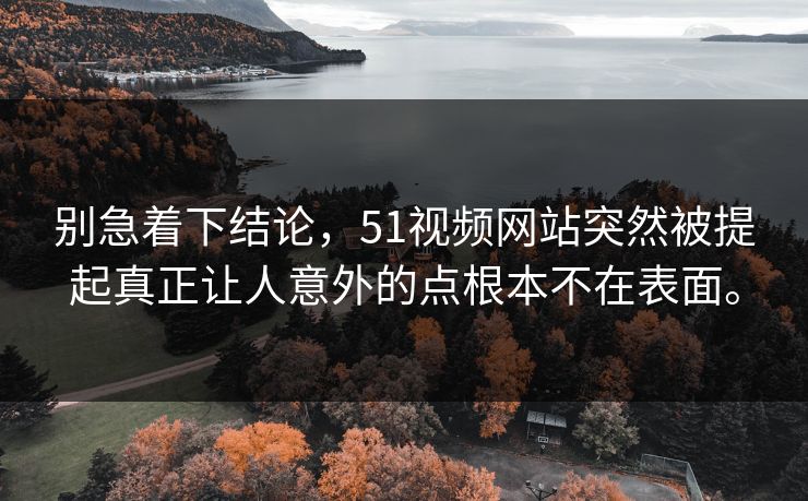 别急着下结论，51视频网站突然被提起真正让人意外的点根本不在表面。-第1张图片-51吃瓜爆料网 - 今日最热猛瓜
