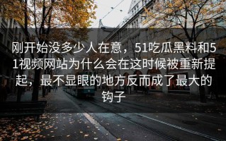 刚开始没多少人在意，51吃瓜黑料和51视频网站为什么会在这时候被重新提起，最不显眼的地方反而成了最大的钩子